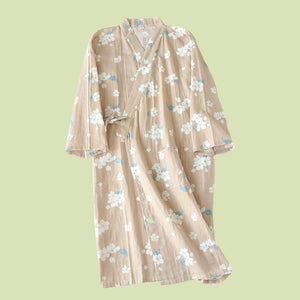 Spring Floral Yukata Pyjamas - www.thelineahome.nl - Kawaii Home Apparel - Ume Blossom Cream