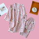 Neko Kimono Pyjama Set - The Linea Home - 100% Cotton - Pink Lemonade - PINK