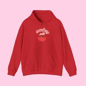Strawberry Milk Hoodie - www.thelineahome.nl - KAWAII CLOTHING - STRAWBERRY RED