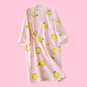 Fruity Creature Yukata Pyjamas - www.thelineahome.nl - Yuzu Bear Pink