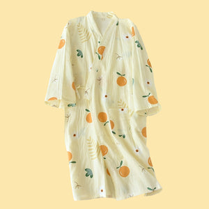 Yuzu Yukata Pyjamas - www.thelineahome.nl - Kawaii Home Apparel - Pajamas - Yellow Yuzu