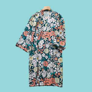 Haru Blossom Kimono - The Linea Home - Kawaii Home Appareial - Floral Design - Violet Blossom