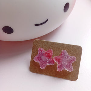 Falling Star Gummy Earrings - The Linea Home - Kawaii Accessories - Red Star