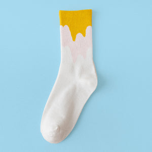 Ice Cream Sunda Pop Socks - The Linea Home - Kawaii Accessories - Yuzu Yellow
