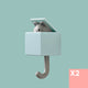 Peek A Boo Tidy Hooks - Set of 2 - The Linea Home - Kawaii Homeware - Blue Grey Cat