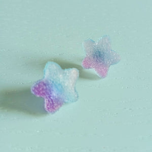 Falling Star Gummy Earrings - The Linea Home - Kawaii Accessories - Blue Stars