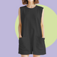 Karafuru Cotton Summer Romper - Black