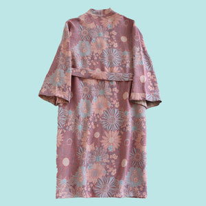 Aki Cotton Kimono Robes - www.thelineahome.nl - Kawaii Apparel - All Designs - Dressing Gown - Sleepwear - Muted Pink - Back Detail