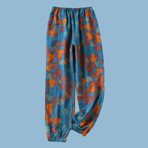 Aki Cotton Pyjamas Pant - www.thelineahome.nl - Teal Vines