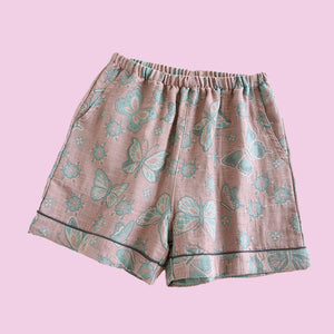 Aki Cotton Pyjamas Shorts - www.thelineahome.nl - Kawaii Home Apparel - Pink Butterfly