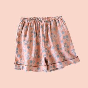 Aki Cotton Pyjamas Shorts - www.thelineahome.nl - Kawaii Home Apparel - Pink