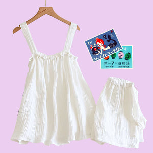 Sweet Lolita Pyjamas Set - The Linea Home - Kawaii Home Apparel - Vanilla Cream