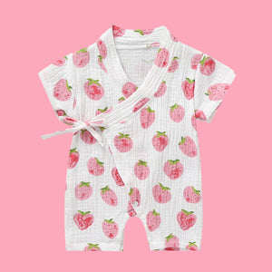 Baby Kimono Romper - The Linea Home - Kawaii Baby Clothes - Gift for New Born and Young babies - Sweet Ichigo