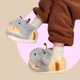 Bumble Shark Fluffy Slippers - fluffy 3D slippers with a yellow bumble bee wearing a cute shark onesie and the antennae are sticking out of their heads - Slippers are lined in a soft fluffy plush and it has a bumble bee sides on the back to keep your heel warm too. 