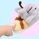 Bumble Shark Fluffy Slippers - fluffy 3D slippers with a yellow bumble bee wearing a cute shark onesie and the antennae are sticking out of their heads - Slippers are lined in a soft fluffy plush and it has a bumble bee sides on the back to keep your heel warm too. 