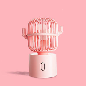 Cute Cactus Fan - The Linea Home - Kawaii Home Gadget - Cute Desk Fan - Sakura Pink