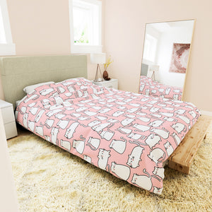 Candy Cat Bedding Set - www.thelineahome.nl - Kawaii Homeware - Bedroom Duvet 3pc Set 