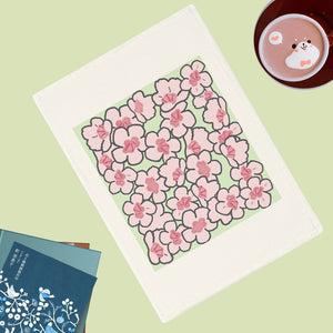 Cherry Blossom Furoshiki - www.thelineahome.nl - 100% cotton wrap - Kawaii Homeware - Meadow Green