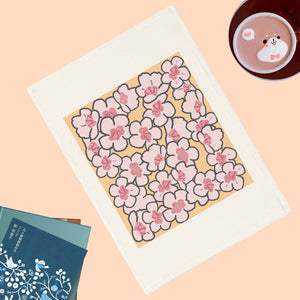 Cherry Blossom Furoshiki - www.thelineahome.nl - 100% cotton wrap - Kawaii Homeware - Canteloupe Orange