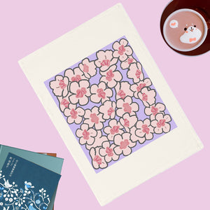 Cherry Blossom Furoshiki - www.thelineahome.nl - 100% cotton wrap - Kawaii Homeware - Lavender Purple