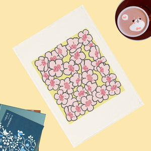 Cherry Blossom Furoshiki - www.thelineahome.nl - 100% cotton wrap - Kawaii Homeware - Daisy Yellow