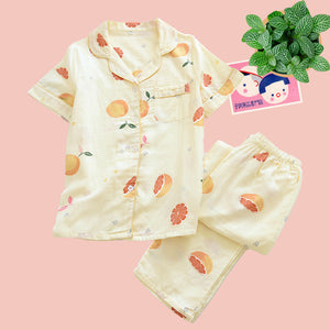 Citrus Dream Pyjamas - The Linea Home - Home Apparel - Yellow Yuzu
