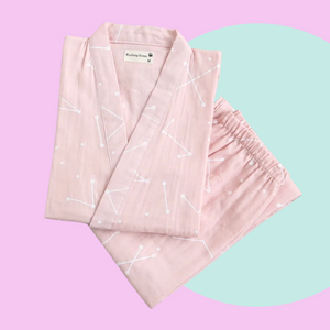 CONSTELLATION KIMONO PYJAMAS - www.thelineahome.nl - CANDY PINK - 4