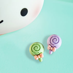 Pastel Lollipop Earrings - www.thelineahome.nl - Grape Swirl Candy