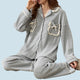 Cuddly Bear Textured Cotton Pyjamas - www.thelienahome.nl - Powder Grey