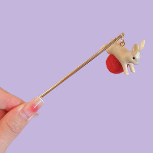Cutesy Kanzashi Hairpins - The Linea Home - Kawaii Accessories - Moon Rabbit