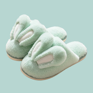 Fluffy Ears Slippers - The Linea Home - Kawaii Homeware - Minty Green