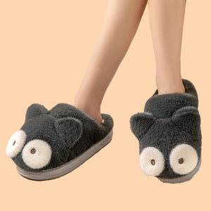 Fluffy Goo Goo Eyes Slippers - www.thelineahome.nl - CHARCOAL GOO GOO