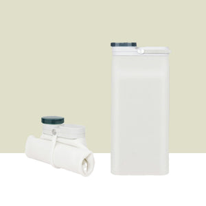 Colour Pop Foldable Water Bottle - The Linea Home - Kawaii Homeware - Silicone Water Bottles - Pure White