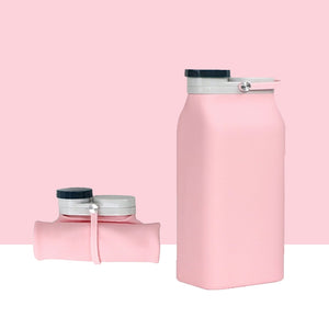 Colour Pop Foldable Water Bottle - The Linea Home - Kawaii Homeware - Silicone Water Bottles - Candy Pink