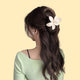 Frangipani Floral Hair Clips - www.thelineahome.nl - Kawaii Accessories - Orchid White