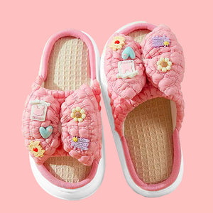 Lolita Summer Slippers - The Linea Home - Kawaii Homeware - Sakura Pink