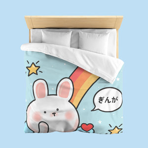 Hello Momo Bedding Set - www.thelineahome.nl - Kawaii Homeware - Light Blue