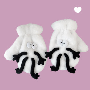 Hold My Hand Fluffy Gloves - The Linea Home - Kawaii Accessories  - White