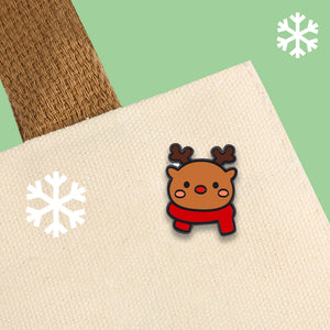 Jolly Christmas Enamel Pins - The Linea Home - Kawaii X'mas Gift Filler - Rudolph Reindeer 