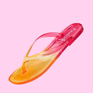Icy Jelly Summer Flip Flops - The Linea Home - Kawaii Summer Accessories - Beachwear - Raspberry Mango