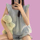 Furiru Ruffled Cotton Pyjamas - www.thelineahome.ni - Kawaii Home Apparel - 