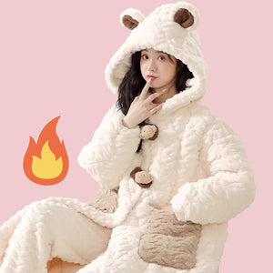 3D Bear Robe & Pant Set