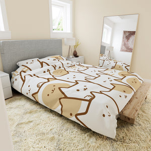 Karafuru Kitty Cat Bedding Set - www.thelineahome.nl - Kawaii Homeware - Duvet Set -Toasted Marshmallow