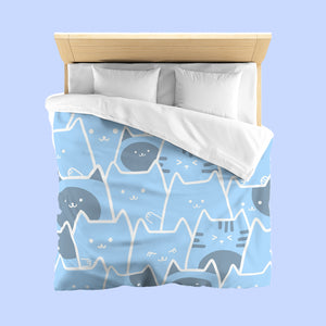 Karafuru Kitty Cat Bedding Set - www.thelineahome.nl - Kawaii Homeware - Duvet Set - Bubble Gum