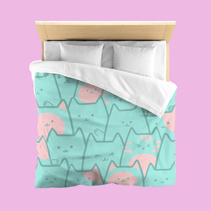 Karafuru Kitty Cat Bedding Set - www.thelineahome.nl - Kawaii Homeware - Duvet Set - Watermelon