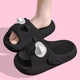 Kitty Ears Marshmallow Slippers - www.thelineahome.nl - Kawaii Homeware - Midnight Black