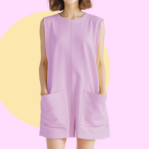 Karafuru Cotton Summer Romper - Lavender Pink