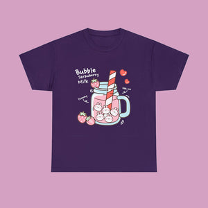 Kawaii Boba Bunny T-Shirt - www.thelineahome.nl - Cotton T Shirt - Kawaii Fashion - Lavender Purple