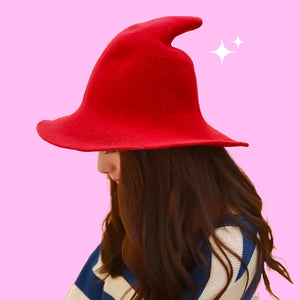 Wizard Wool Blend Hat - The Linea Home - Kawaii Accessories - Cherry Red 