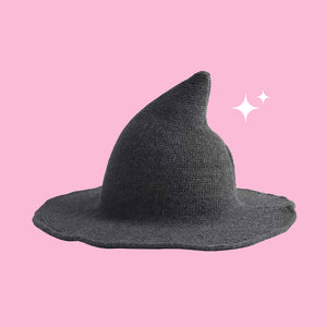 Wizard Wool Blend Hat - The Linea Home - Kawaii Accessories - Charcoal Grey